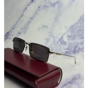 NEW Gucci GG1941S Gold Grey Rimless Unisex Sunglasses $545